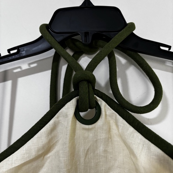 Farm Rio Sand Coconut Embroidery Halter Neck Mini Dress Size M - Picture 5 of 8